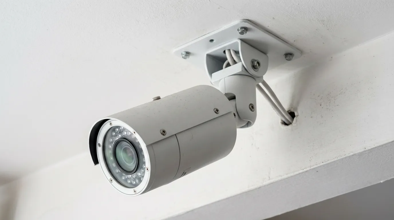 防犯カメラ設置工事の様子1